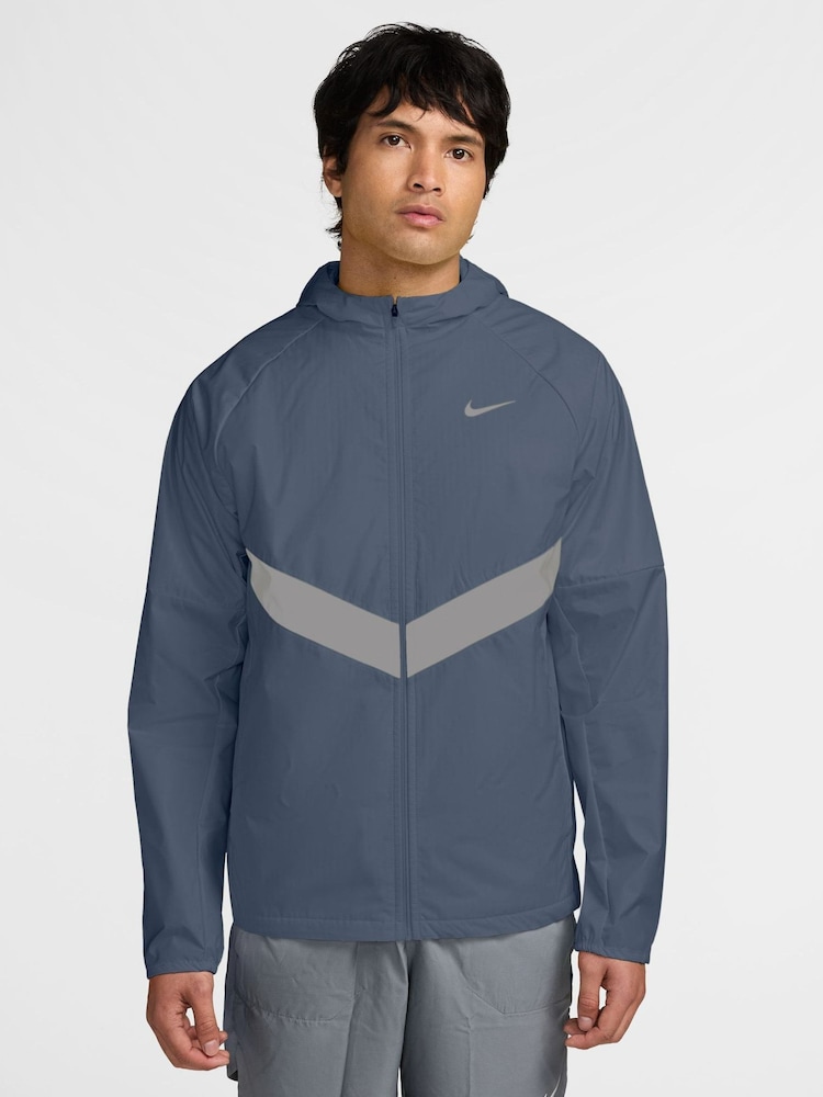 Nike Slate Blue Miler Repel Therma-FIT Winterized Running Jacket - Image 1 of 3 Nike Slate Blue Miler Repel Therma-FIT Winterized Running Jacket - Image 1 of 3