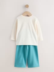 وردي وبيج فاتح بتصميم أرنب مبطن - Long Sleeve & Wide Leg Trousers Set 2 Pack (3mths-7yrs) - صورة 10 من 12