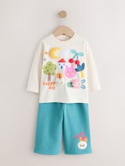 وردي وبيج فاتح بتصميم أرنب مبطن - Long Sleeve & Wide Leg Trousers Set 2 Pack (3mths-7yrs) - صورة 7 من 12