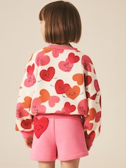 Little Bird by Jools Oliver Love Heart Icon Sweat Top and Short 2 Piece Set - Image 5 of 12