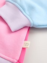 Little Bird by Jools Oliver Rainbow Colourblock 1/4 Zip Sweat Top and Short 2 Piece Set - Image 11 of 13