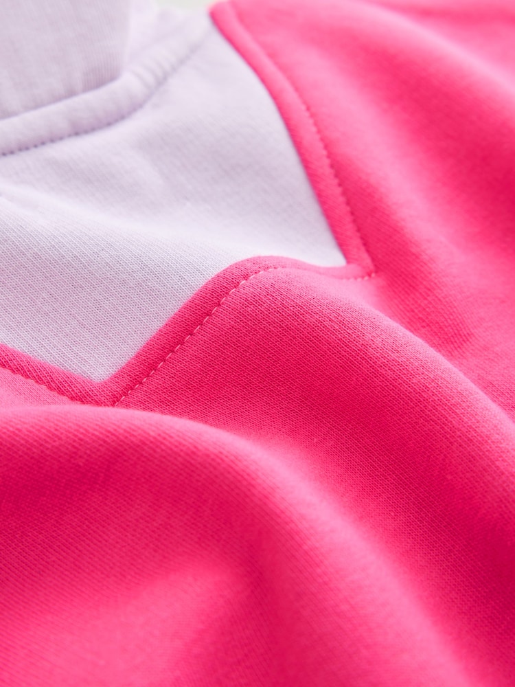 Little Bird by Jools Oliver Rainbow Colourblock 1/4 Zip Sweat Top and Short 2 Piece Set - Image 13 of 13
