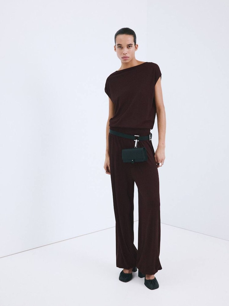 Mango Burgandy Balloon Trousers - Image 2 of 5 Mango Burgandy Balloon Trousers - Image 2 of 5