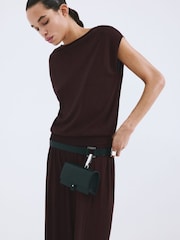Mango Burgandy Balloon Trousers - Image 4 of 5