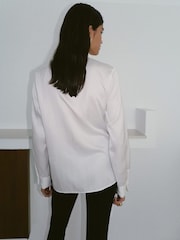 Mango White Tie Detail Shirt - Image 3 of 4