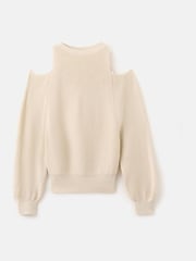 Mango Cream Cold Shoulder Jumper - Image 5 of 5
