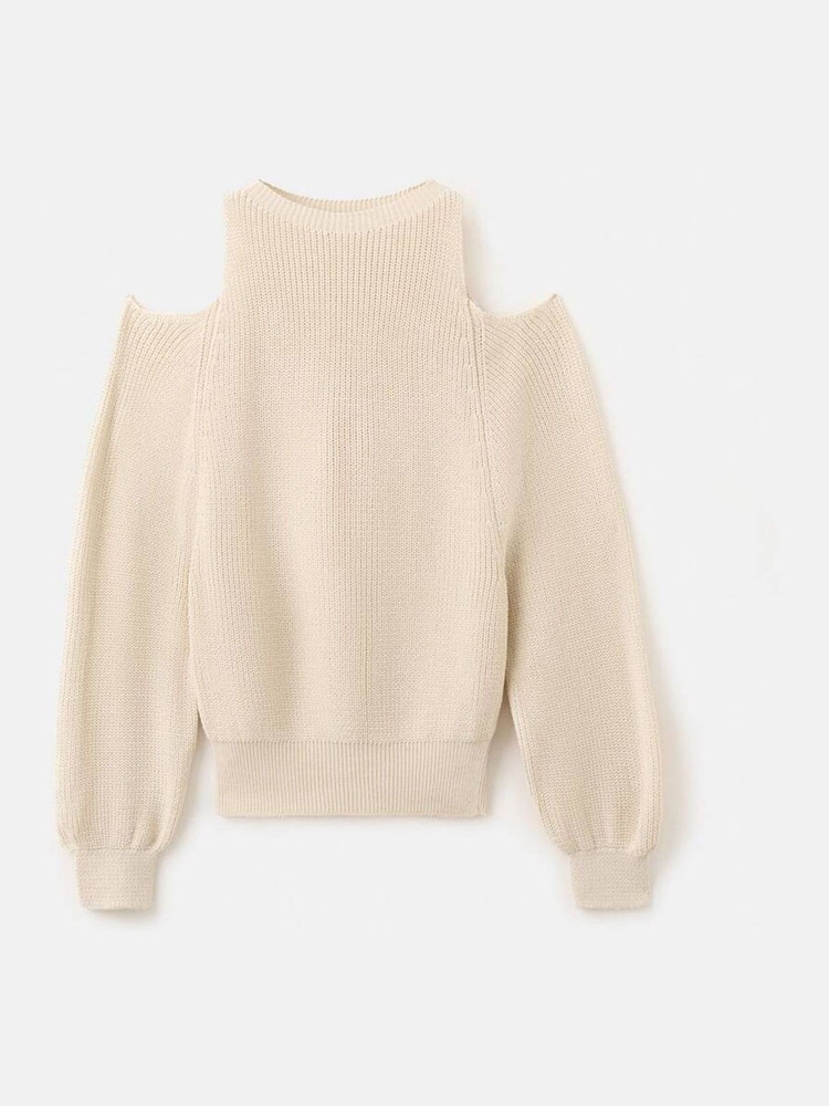 Mango Cream Cold Shoulder Jumper - Image 5 of 5