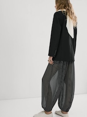 Mango Black Polka Dot Balloon Trousers - Image 3 of 5