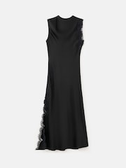 Mango Black Sleeveless Lace Trim Maxi Dress - Image 6 of 6