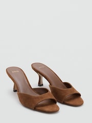 Mango Brown Suede Heels - Image 1 of 3