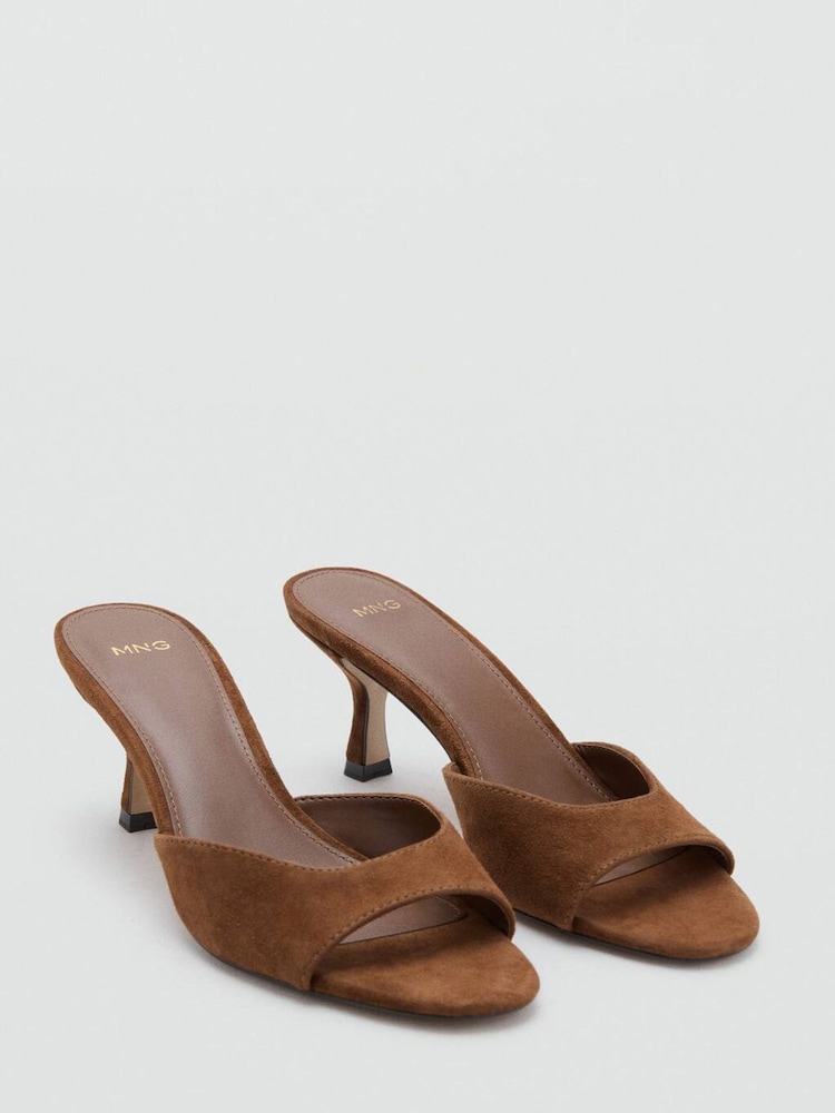 Mango Brown Suede Heels - Image 1 of 3 Mango Brown Suede Heels - Image 1 of 3