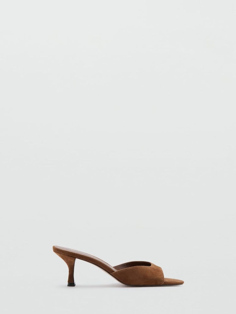 Mango Brown Suede Heels - Image 2 of 3 Mango Brown Suede Heels - Image 2 of 3