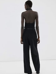 Mango Black Belted Halter Jumpsuit - Image 2 of 5