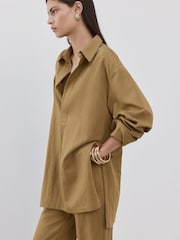 Mango Nude Collared Long Sleeve Shirt - Image 2 of 5