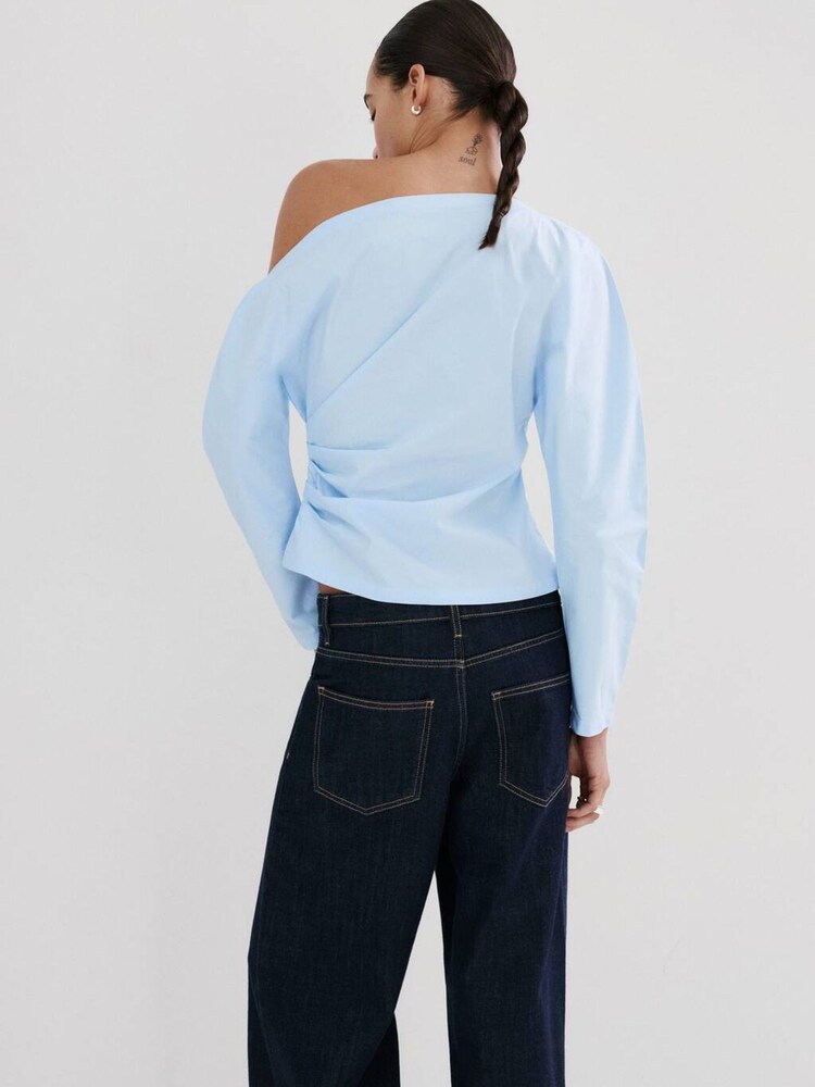 Mango Blue Off-The Shoulder Blouse - Image 2 of 4