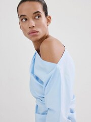 Mango Blue Off-The Shoulder Blouse - Image 3 of 4