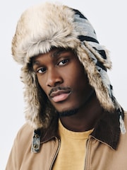 Grey Navajo Pattern Trapper Hat - Image 1 of 6