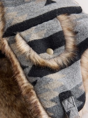 Grey Navajo Pattern Trapper Hat - Image 4 of 6