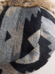 Grey Navajo Pattern Trapper Hat - Image 5 of 6