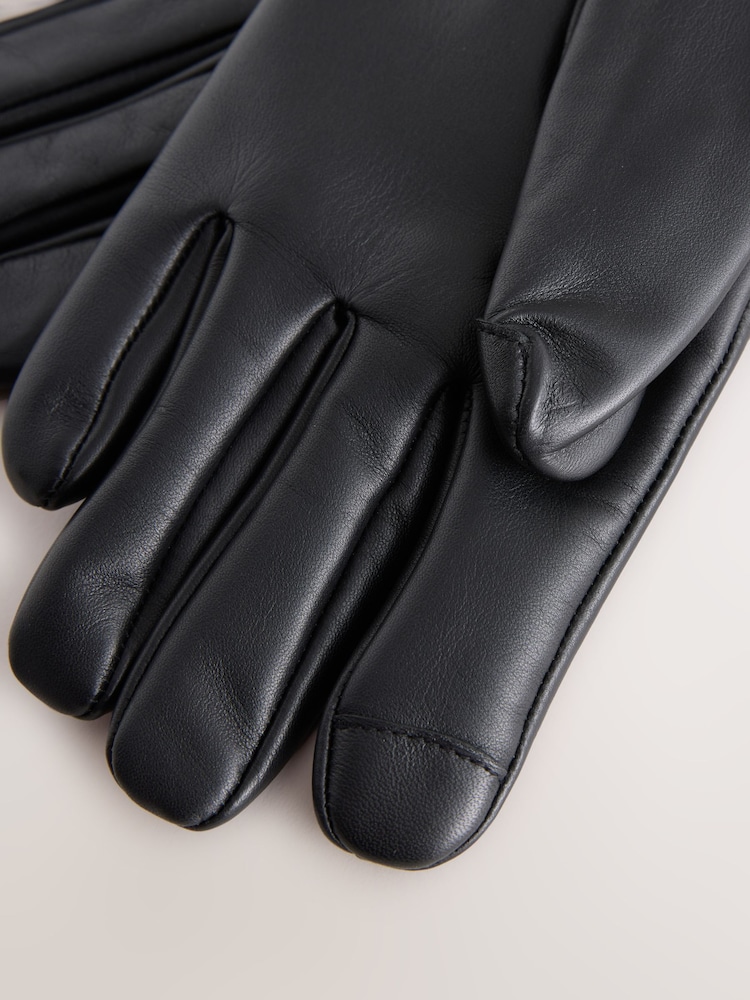 Crna - Kožne Gloves - Slika 4 od 4
