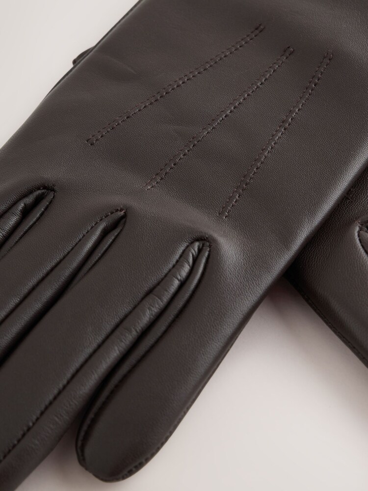 Brown Leather Gloves - Image 2 of 3