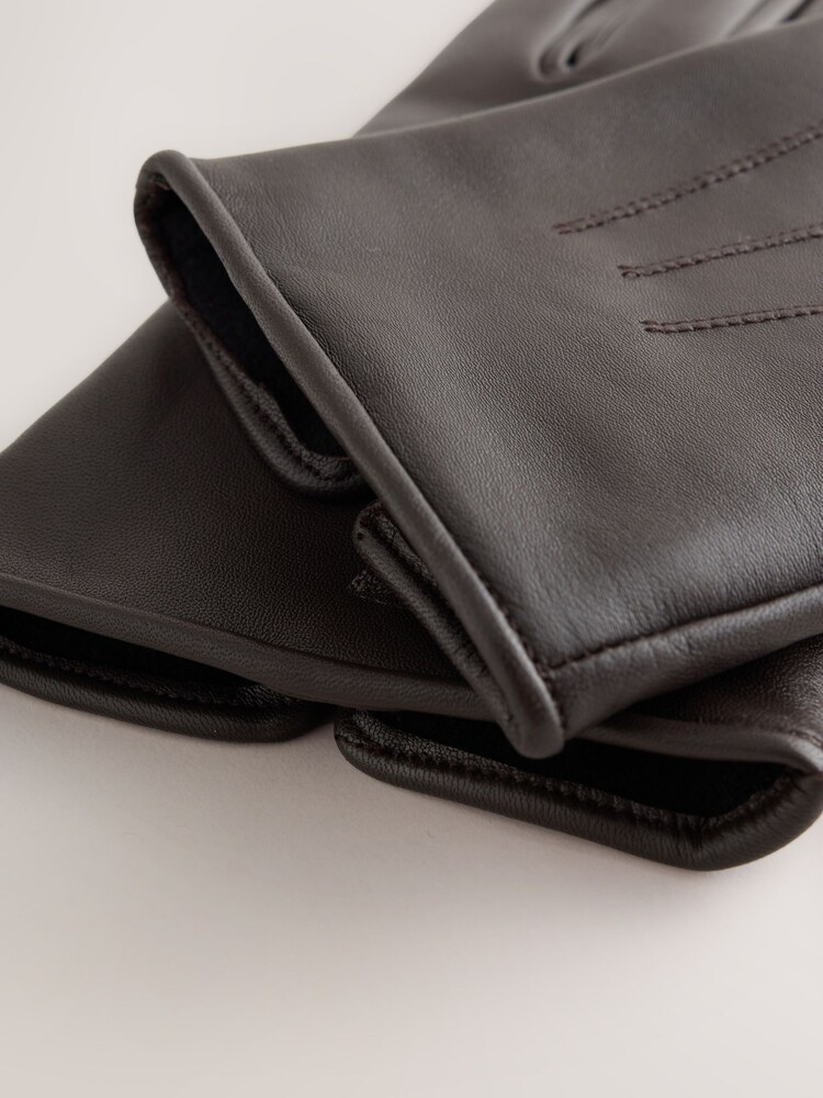 Brown Leather Gloves - Image 3 of 3