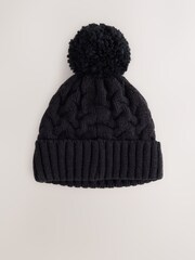 Black Thinsulate Bobble Hat - Image 1 of 3