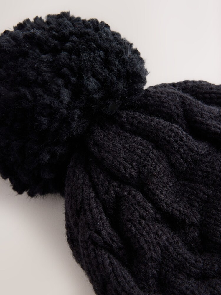 Black Thinsulate Bobble Hat - Image 3 of 3 Black Thinsulate Bobble Hat - Image 3 of 3