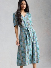 فستان مزيج كتّان Val من White Stuff - Image 1 of 6