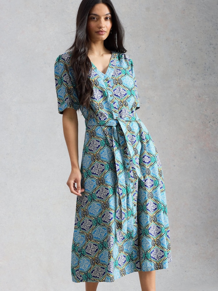 فستان مزيج كتّان Val من White Stuff - Image 1 of 6 فستان مزيج كتّان Val من White Stuff - Image 1 of 6