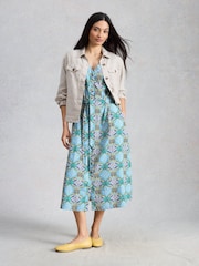 فستان مزيج كتّان Val من White Stuff - Image 3 of 6