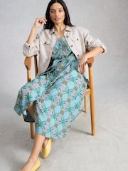 فستان مزيج كتّان Val من White Stuff - Image 4 of 6