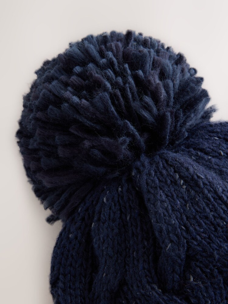 Navy Blue Thinsulate Bobble Hat - Image 3 of 3 Navy Blue Thinsulate Bobble Hat - Image 3 of 3