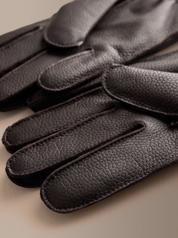 Marrón - Guantes de cuero Signature - Imagen 5 de 5
