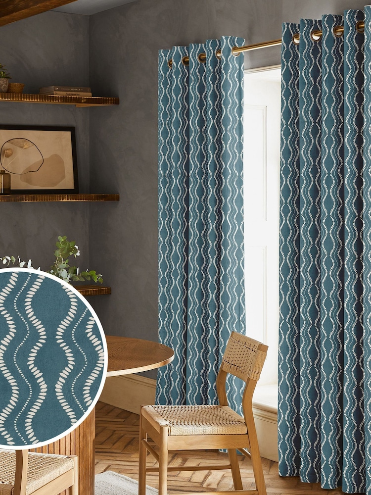 Indigo Blue Anton Made to Measure Curtains - Image 1 of 10