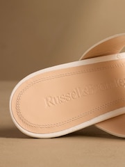 Russell & Bromley Oatmeal Haymoor Toe Post Wedge Sandals - Image 10 of 12