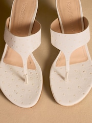 Russell & Bromley Oatmeal Haymoor Toe Post Wedge Sandals - Image 12 of 12