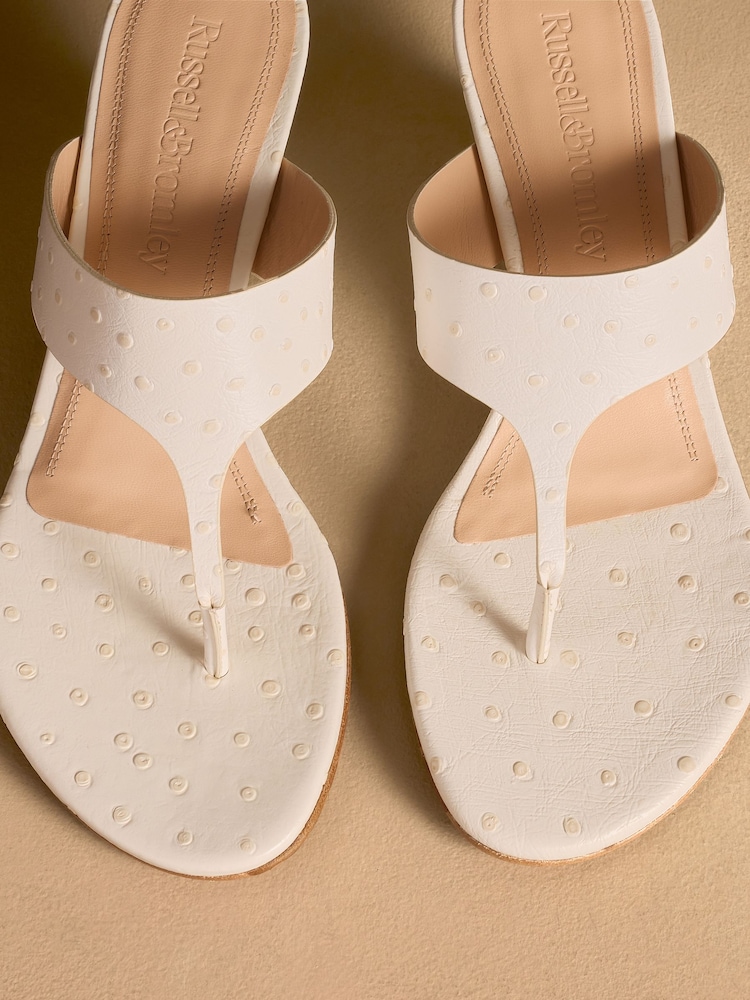 Russell & Bromley Oatmeal Haymoor Toe Post Wedge Sandals - Image 12 of 12 Russell & Bromley Oatmeal Haymoor Toe Post Wedge Sandals - Image 12 of 12