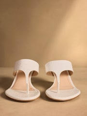 Russell & Bromley Oatmeal Haymoor Toe Post Wedge Sandals - Image 8 of 12