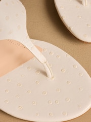 Russell & Bromley Oatmeal Haymoor Toe Post Wedge Sandals - Image 9 of 12