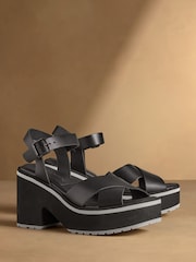 Russell & Bromley Black Blakelow Platform Heeled Sandals - Image 1 of 7