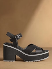 Russell & Bromley Black Blakelow Platform Heeled Sandals - Image 2 of 7