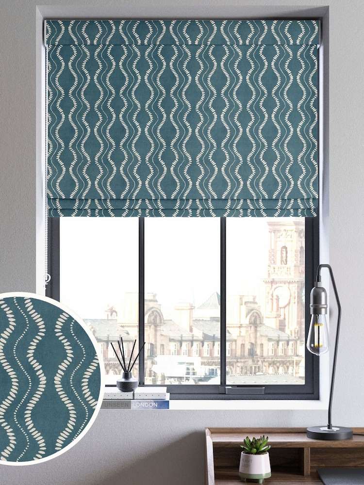 Indigo Blue Anton Made to Measure Roman Blinds - Image 1 of 7 Indigo Blue Anton Made to Measure Roman Blinds - Image 1 of 7