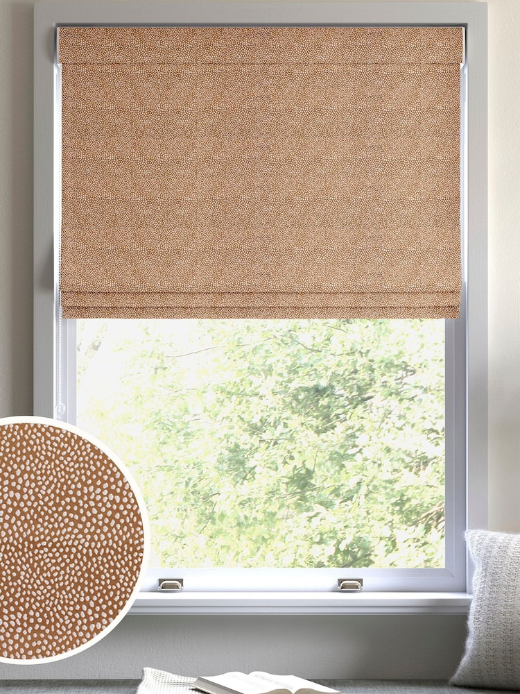 Ginger Orange Stipple Made to Measure Roman Blinds - Image 1 of 7