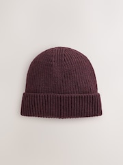 Dark Purple Knitted Beanie - Image 3 of 5