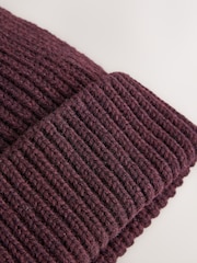 Dark Purple Knitted Beanie - Image 4 of 5
