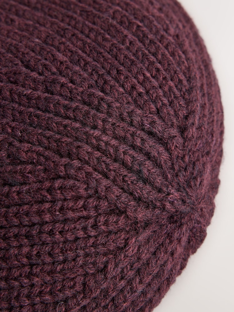 Dark Purple Knitted Beanie - Image 5 of 5