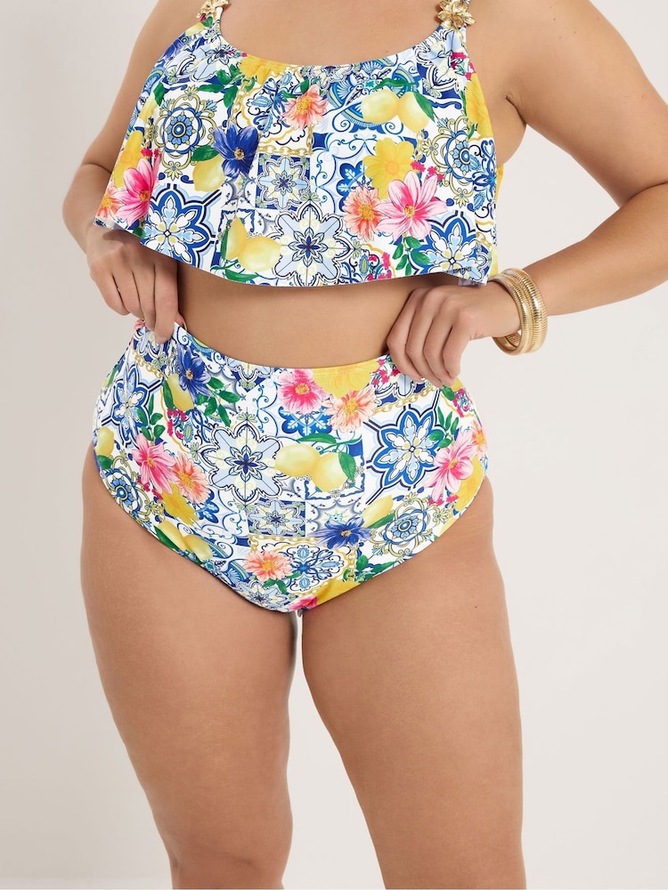 Yours Curve White Super High Waisted Bikini Briefs - Image 1 of 7