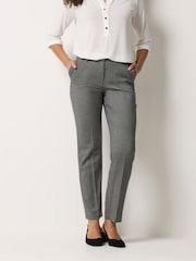 M&Co Grey Tailored Straight Leg Trousers - Image 1 of 5