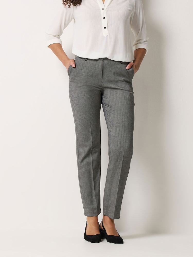 M&Co Grey Tailored Straight Leg Trousers - Image 1 of 5